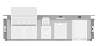Hestan 12"Foot, With Grill, Outdoor Living Suites with Side Burner and Bar (SS Countertop) - GESSB12