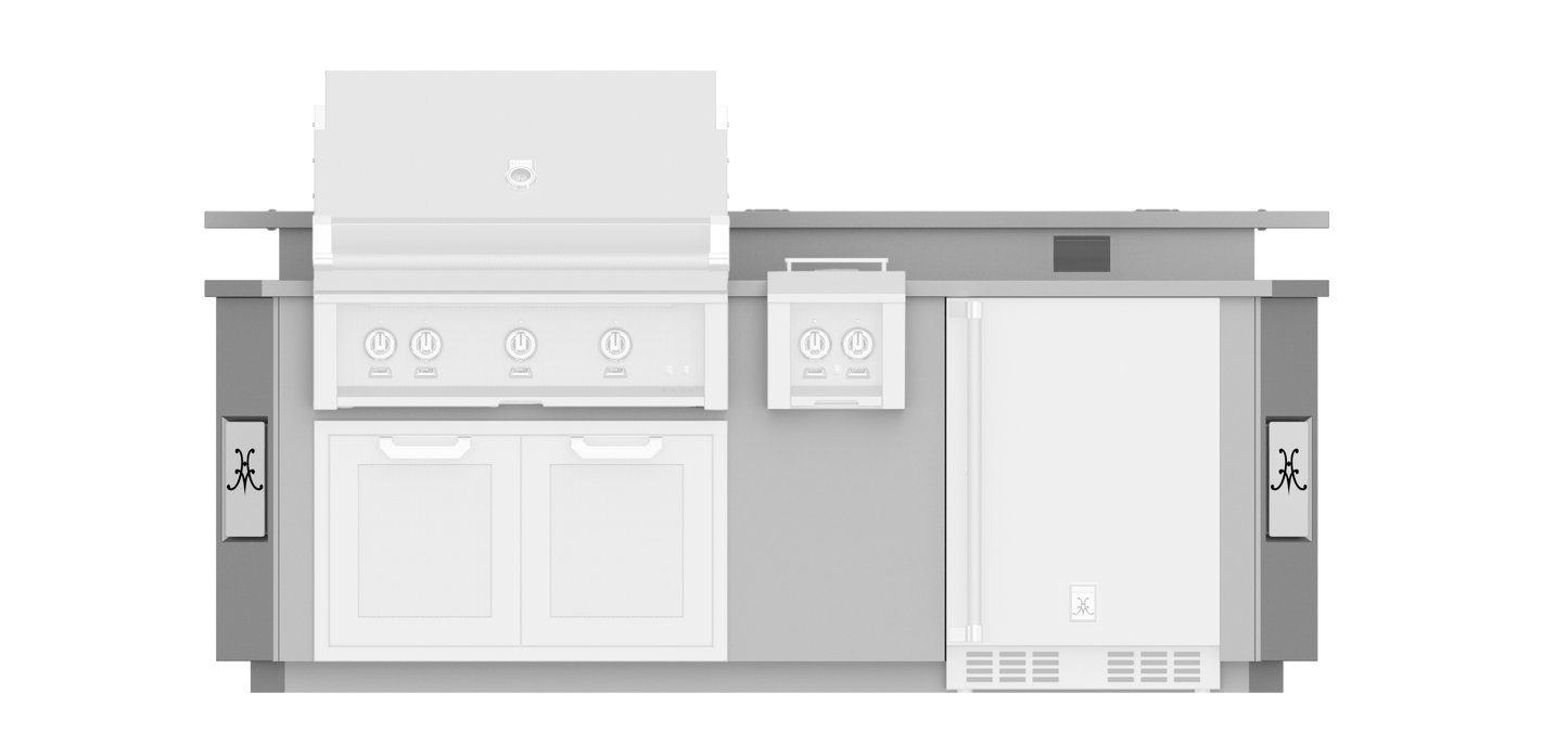 Hestan 8"Foot, With Grill, Outdoor Living Suite with Side Burner and Bar( SS Countertop) - GESSB08