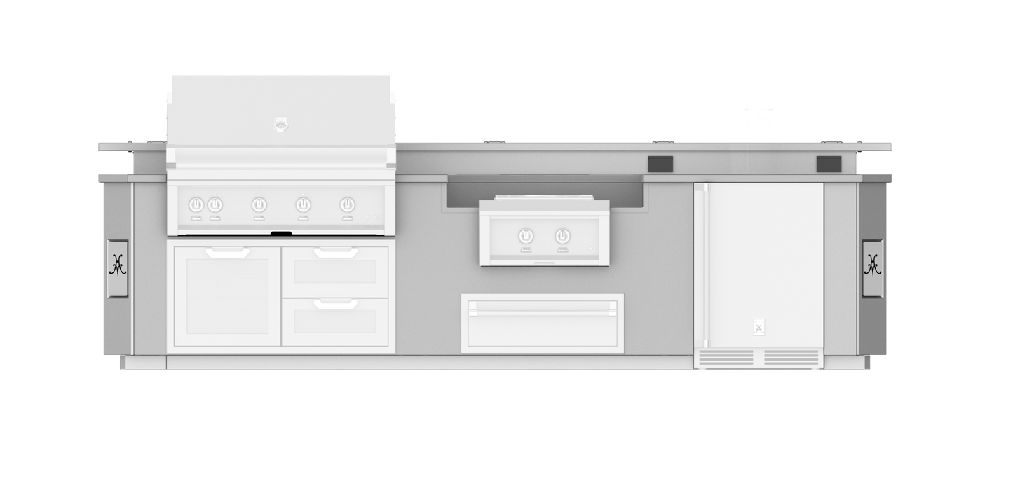 Hestan 12"Foot, With Grill, Outdoor Living Suite with Power Burner and Bar (SS Countertop) - GESSBP12