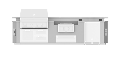 Hestan 12"Foot, With Grill, Outdoor Living Suite with Power Burner and Bar (SS Countertop) - GESSBP12