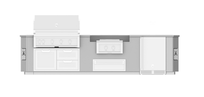 Hestan 12"Foot, With Grill, Outdoor Living Suite with Power Burner (SS Countertop) - GESSP12