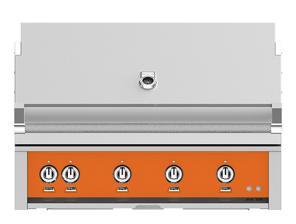 Hestan 42" Outdoor Built-In Grill with 3 Trellis Burner, 1 Sear Burner & Rotisserie Kit - GMBR42