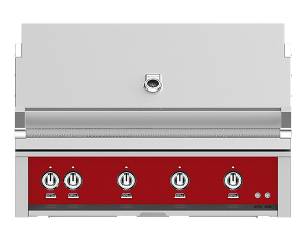 Hestan 42" Outdoor Built-In Grill with 3 Trellis Burner, 1 Sear Burner & Rotisserie Kit - GMBR42