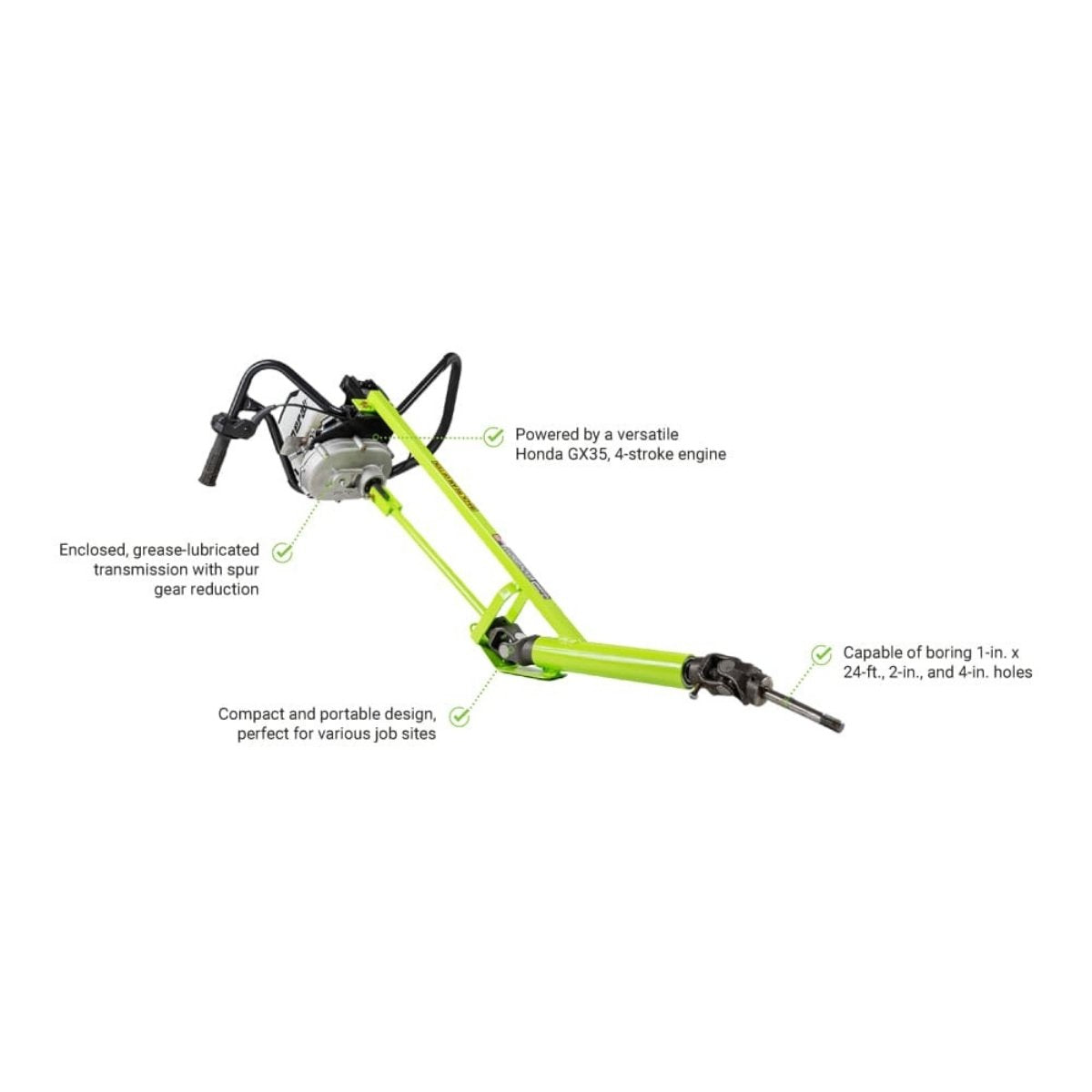 MiniTrencher Gas Powered Sibore Drill Full Package