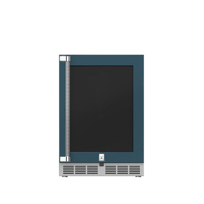 Hestan 24″ Left Hinged With Lock, Outdoor Undercounter Refrigerator (Glass Door) - GRGL24