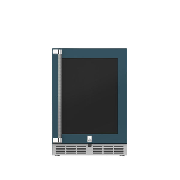 Hestan 24″ Right Hinged With Lock, Outdoor Dual Zone Refrigerator with Wine Storage (UV-Coated Glass Door) - GRWGR24