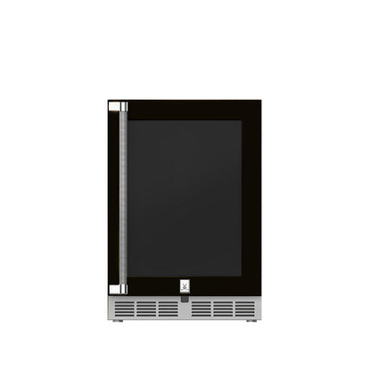 Hestan 24″ Left Hinged With Lock, Outdoor Undercounter Refrigerator (Glass Door) - GRGL24