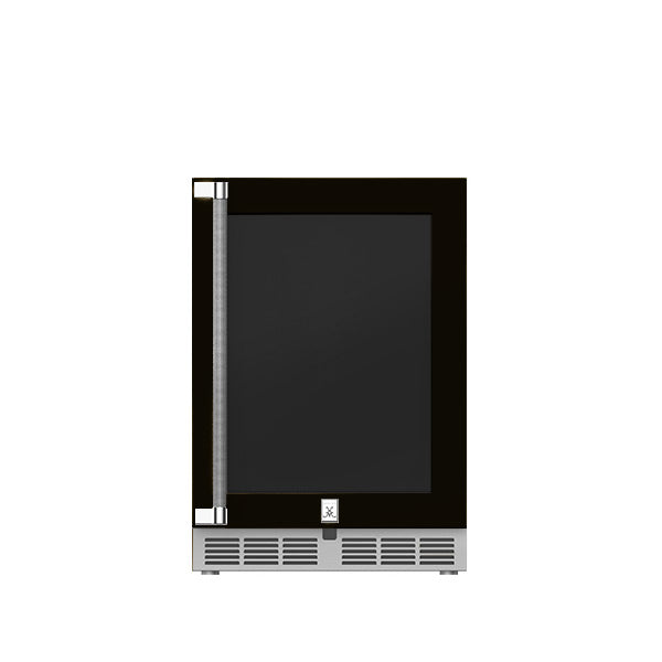 Hestan 24″ Right Hinged With Lock, Outdoor Undercounter Refrigerator (Glass Door) - GRGR24