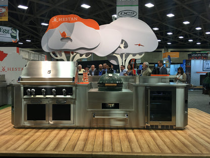 Hestan 12"Foot, With Grill, Outdoor Living Suite with Egg Shaped Smoker & Kamado Grill and Bar - GESSBK12