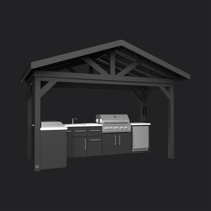 Lancaster | L-Shape Outdoor Kitchen with Built-In Grill & Griddle