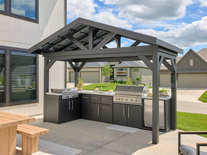Lancaster | L-Shape Outdoor Kitchen with Built-In Grill & Griddle