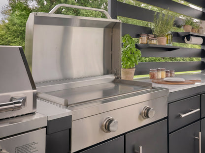 Langston | Covered Walk-In Outdoor Kitchen with Built-In Grill & Griddle