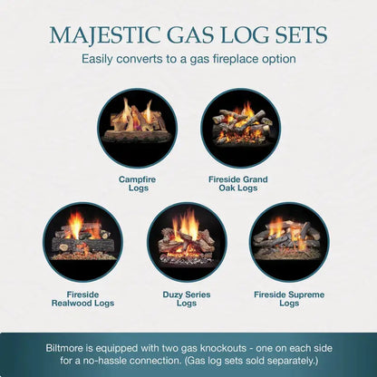 Majestic Biltmore 36" Wood Burning Fireplace | Large Regal Design | SB60