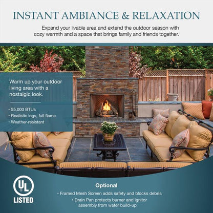 Majestic Courtyard 42" Traditional Outdoor Vent-Free Gas Fireplace