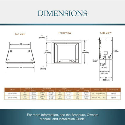 Majestic Courtyard 36" Traditional Outdoor Vent-Free Gas Fireplace