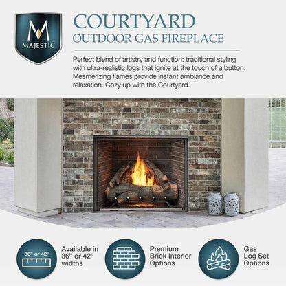 Majestic Courtyard 42" Traditional Outdoor Vent-Free Gas Fireplace