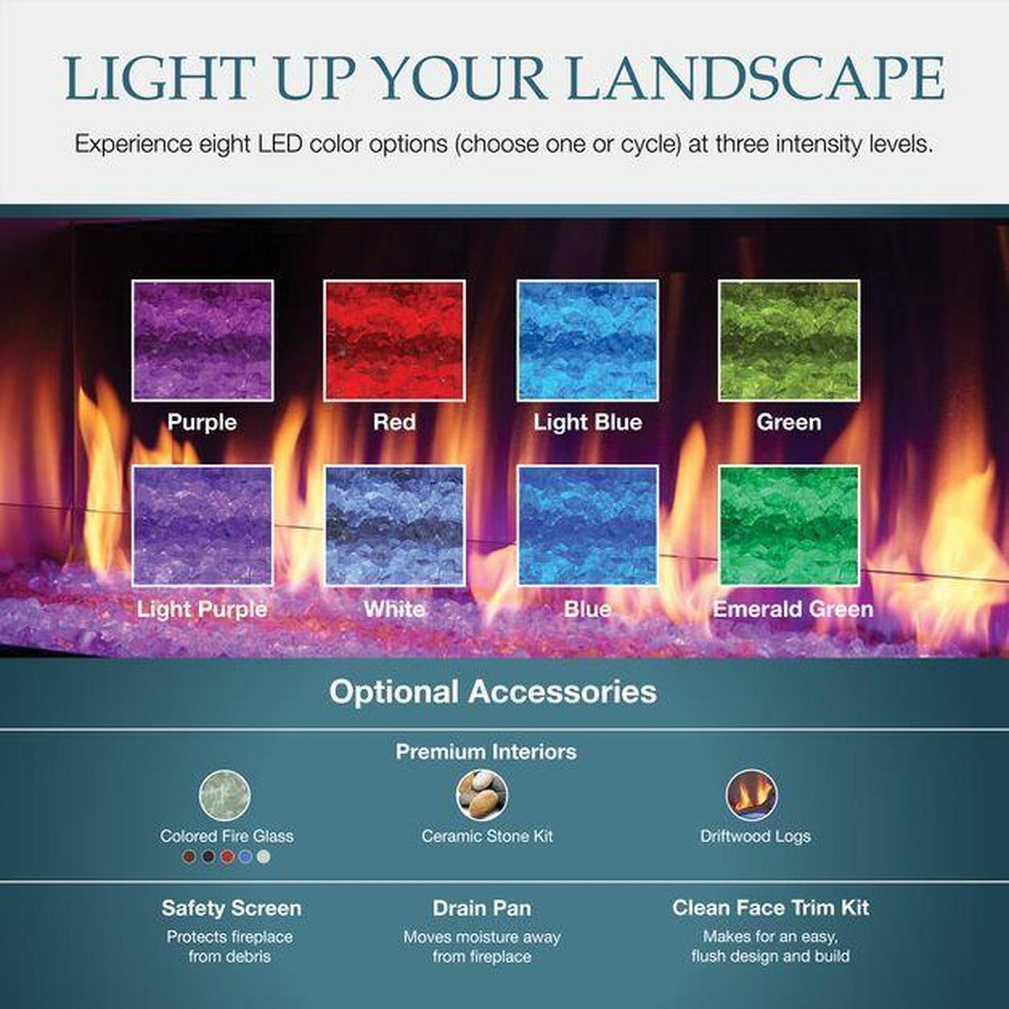 Majestic Lanai 60" Linear Contemporary Outdoor Vent-Free Natural Gas Fireplace