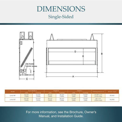 Majestic Lanai 60" Linear Contemporary Outdoor Vent-Free Natural Gas Fireplace