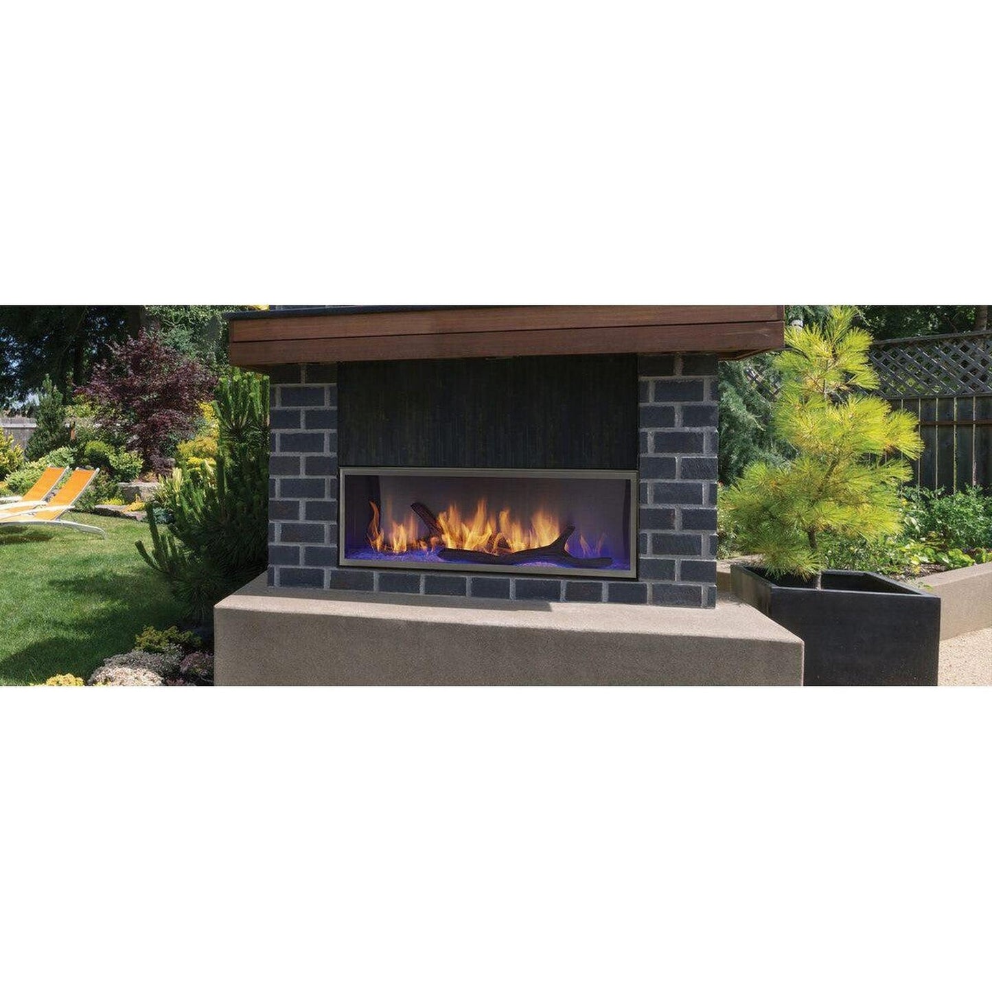 Majestic Lanai 60" Linear Contemporary Outdoor Vent-Free Natural Gas Fireplace