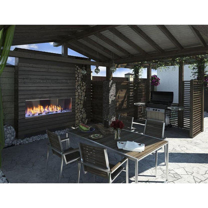 Majestic Lanai 60" Linear Contemporary Outdoor Vent-Free Natural Gas Fireplace