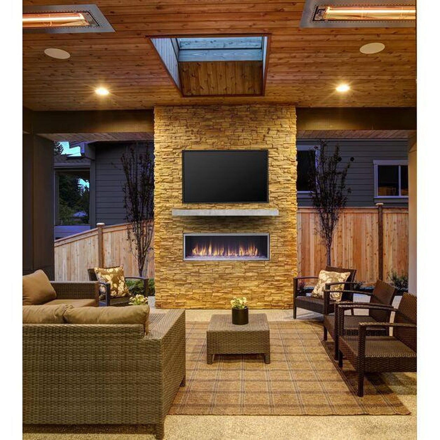 Majestic Lanai 60" Linear Contemporary Outdoor Vent-Free Natural Gas Fireplace
