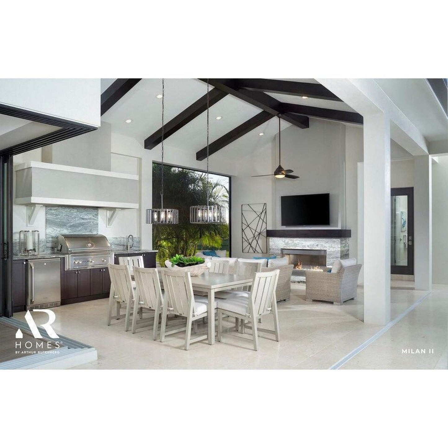 Majestic Lanai 60" Linear Contemporary Outdoor Vent-Free Natural Gas Fireplace