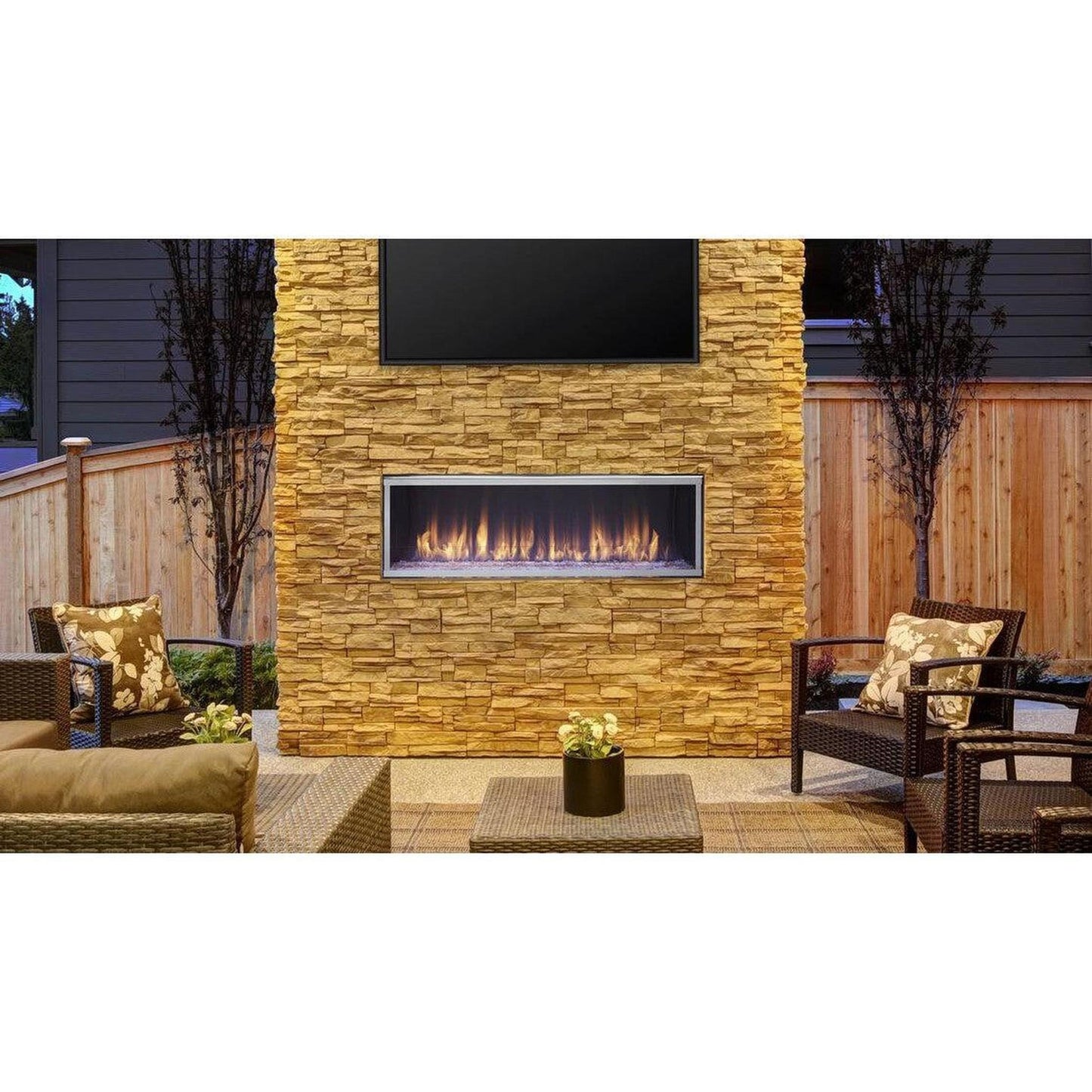 Majestic Lanai 60" Linear Contemporary Outdoor Vent-Free Natural Gas Fireplace