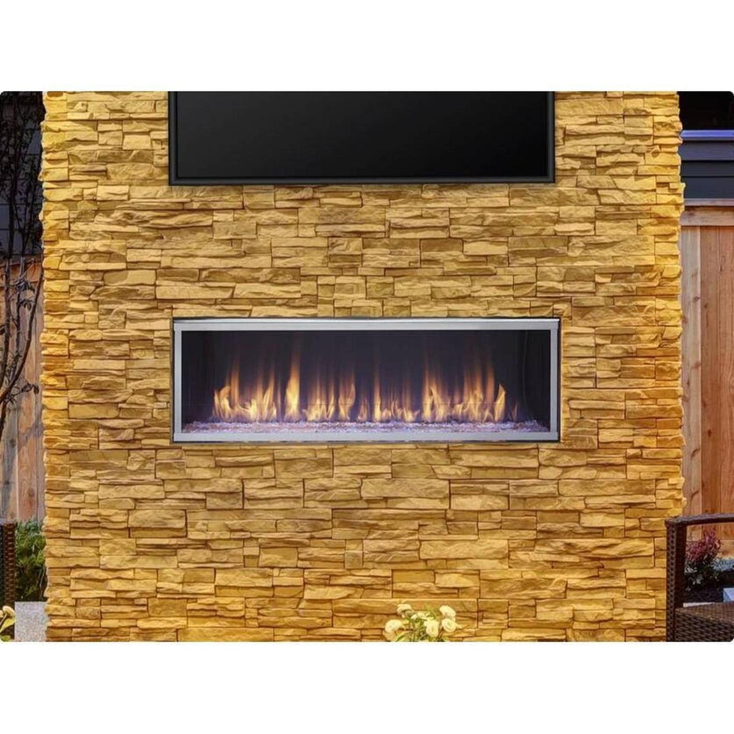 Majestic Lanai 60" Linear Contemporary Outdoor Vent-Free Natural Gas Fireplace