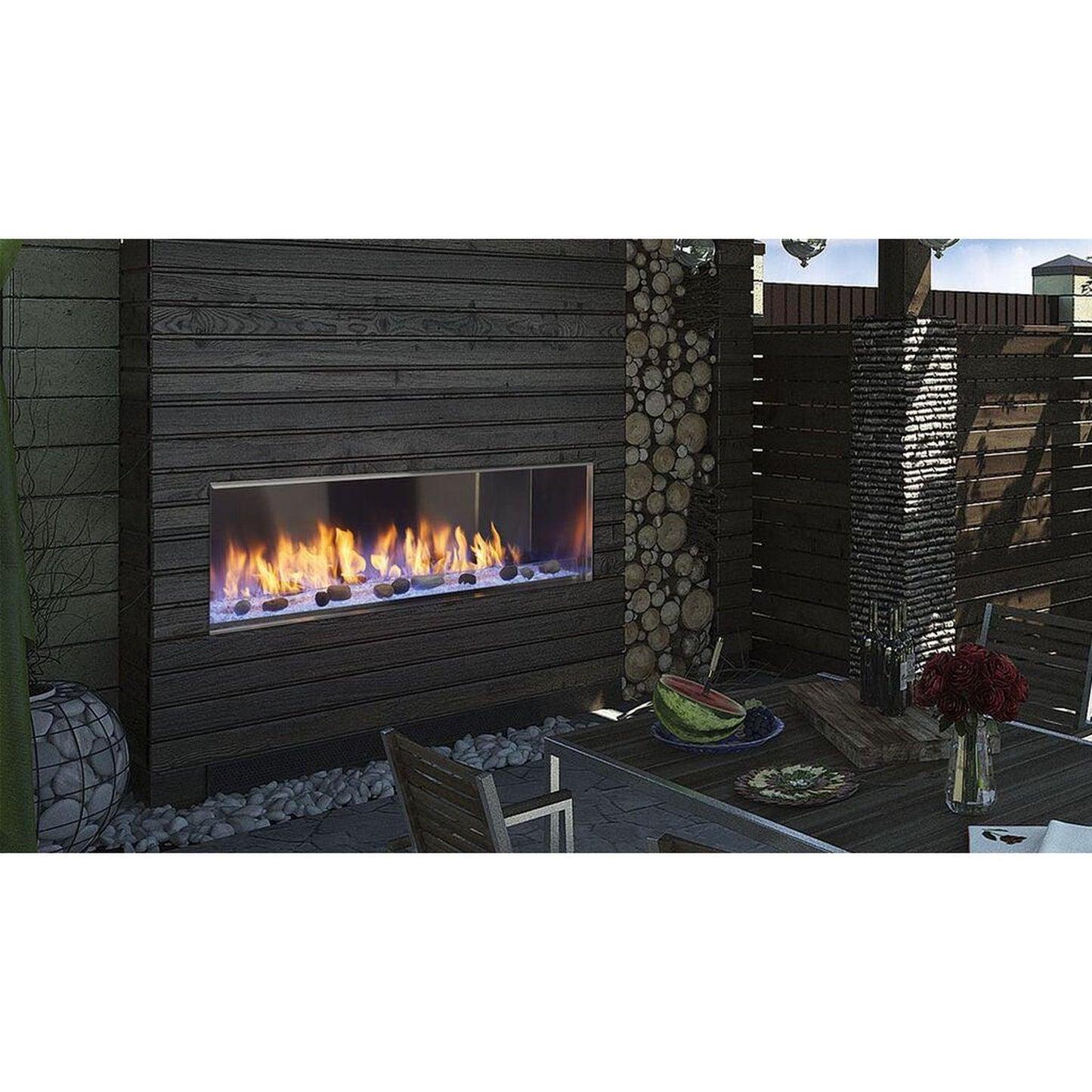 Majestic Lanai See-Through 48" Linear Contemporary Outdoor Vent-Free Natural Gas Fireplace