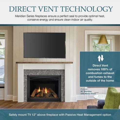 Majestic 36" Meridian Modern Direct Vent Gas Fireplace