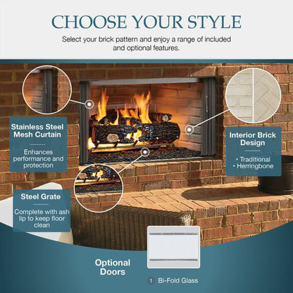 Majestic Villawood 36" Traditional Outdoor Wood Burning Fireplace