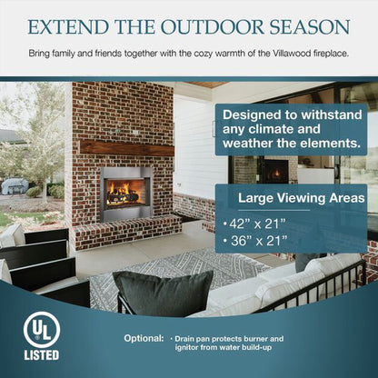 Majestic Villawood 36" Traditional Outdoor Wood Burning Fireplace