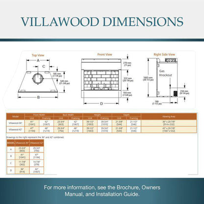 Majestic Villawood 36" Traditional Outdoor Wood Burning Fireplace