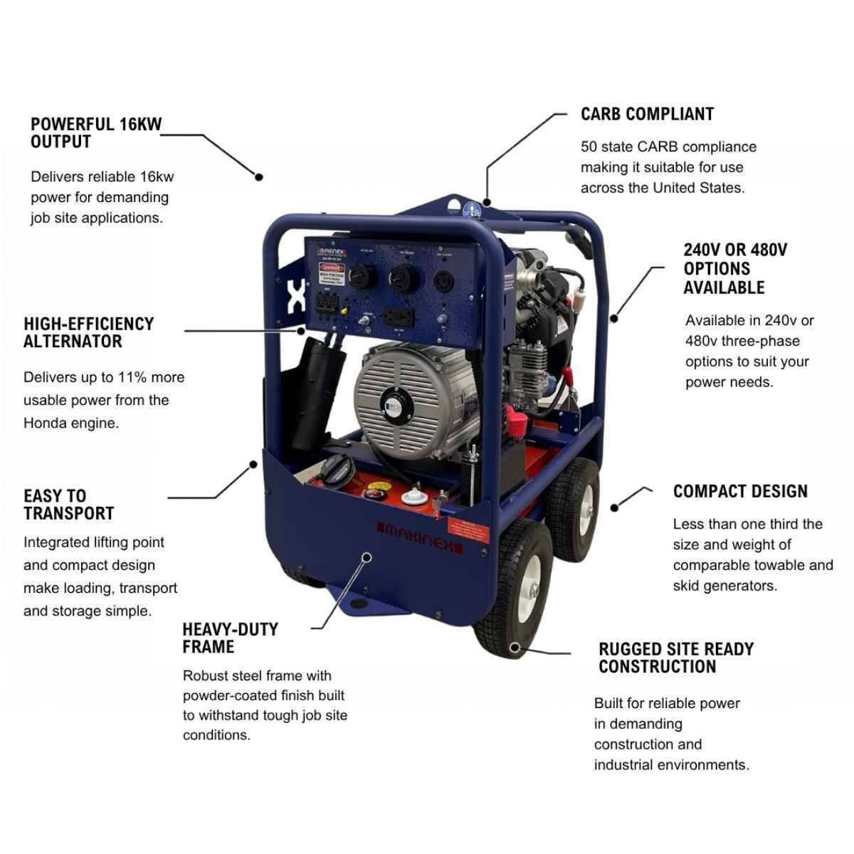Makinex Generator 16kw 240v