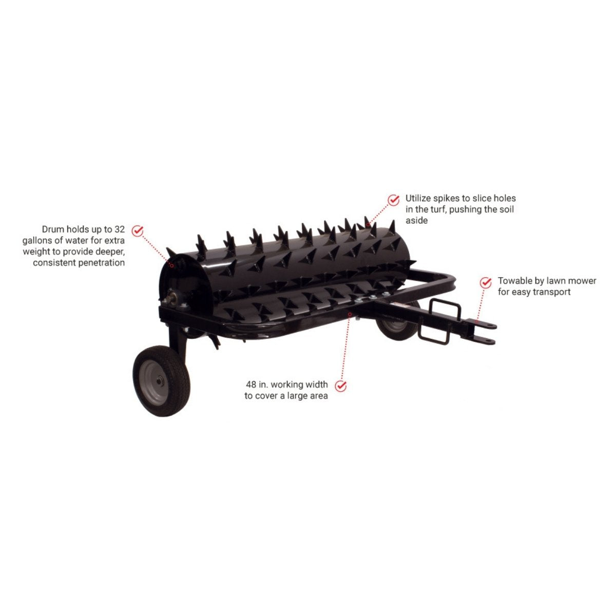 Maxim 48 Inch Tow Behind Spike Aerator