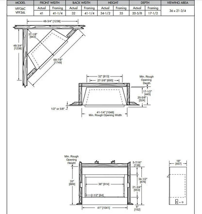 Monessen Gas Fireplaces Aria Vent-Free Traditional 36" ARIA036