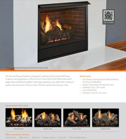 Monessen Gas Fireplace Aria Vent-Free 32" MGF32Aria