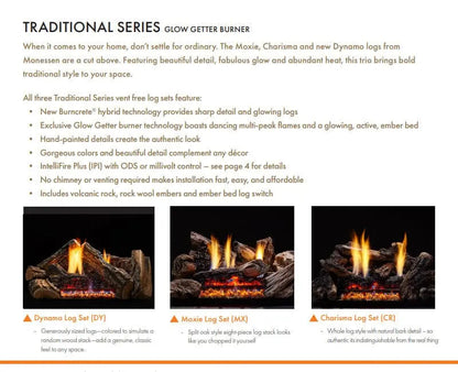 Monessen Gas Fireplace 32" Attribute Universal Circulating Vent-Free Firebox with Radiant Face and Multitonal Reversible Panels MF32AUVF
