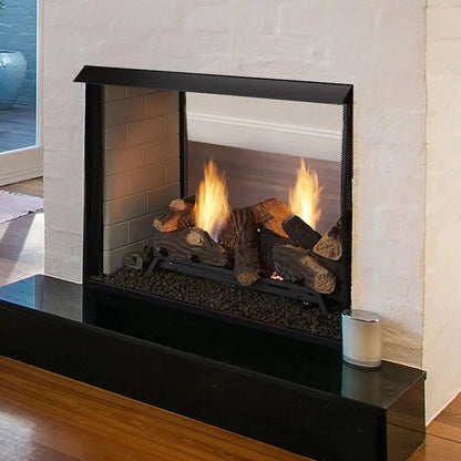 Monessen Gas Fireplace 36" Lo-Rider Double-Sided Clean Face Vent Free Firebox MGF36LR