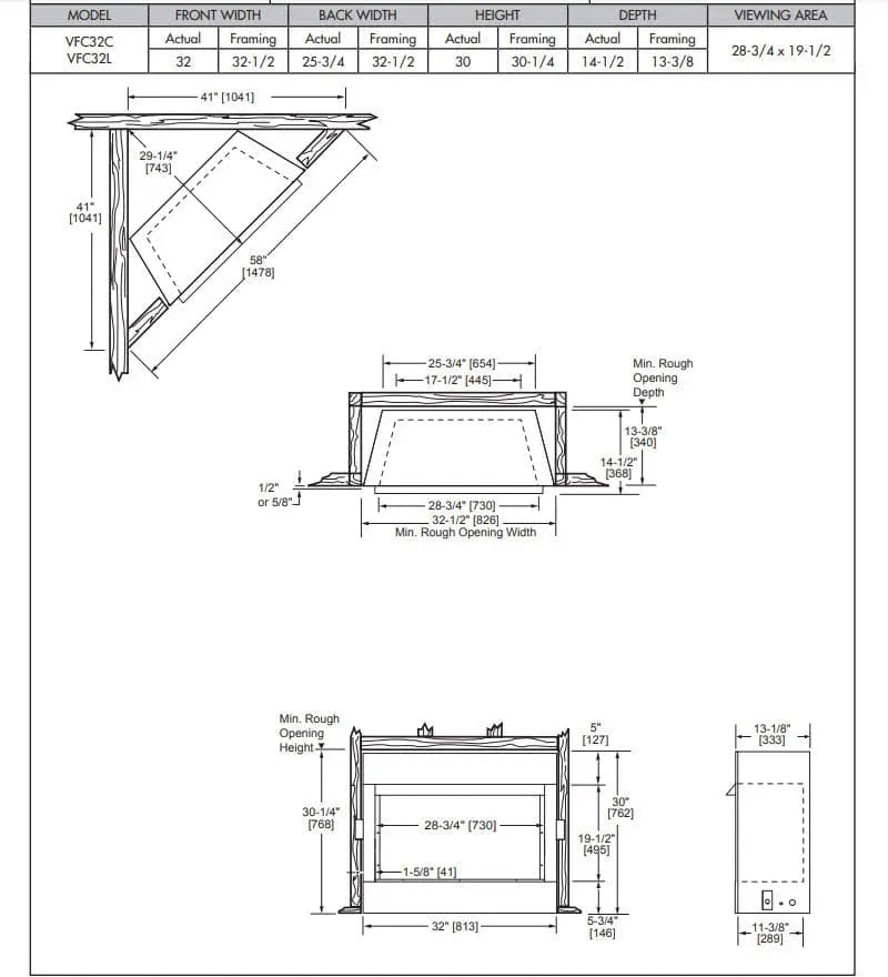 Monessen Gas Fireplace Symphony Vent-Free 32" MNSYMFV32