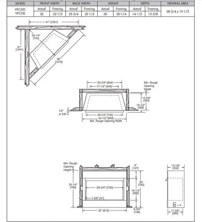 Monessen Gas Fireplace Symphony Vent-Free 32" MNSYMFV32