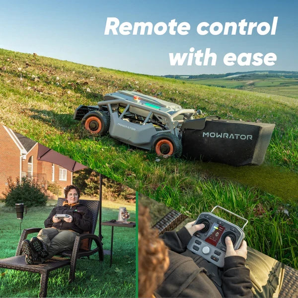 Mowrator S1 21" Leaf & Lawn 4WD 119% Slope (50°) Remote Control Mower – Grip Tread Tire Edition