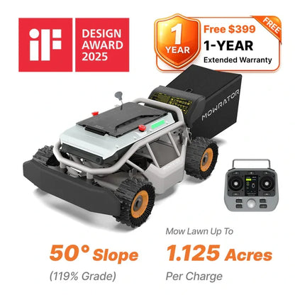Mowrator S1 21" Leaf & Lawn 4WD 119% Slope (50°) Remote Control Mower – Grip Tread Tire Edition
