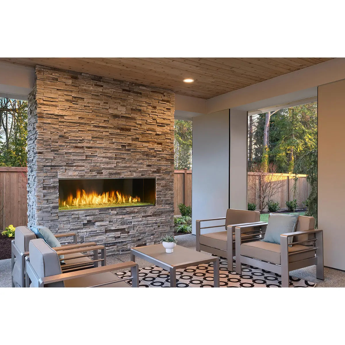 Majestic Outdoor Lanai 60" Linear Gas Fireplace | 65,000 BTU | IntelliFire Touch | ODLANAIG-60