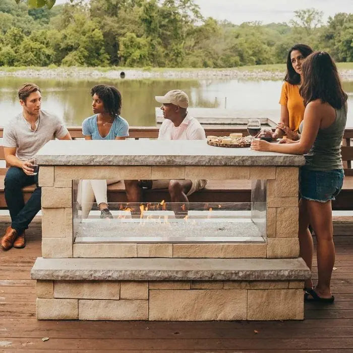 Empire Gas Fireplaces Carol Rose Outdoor Double-Sided Vent-Free Stainless Steel 48" ECO48RSTVS