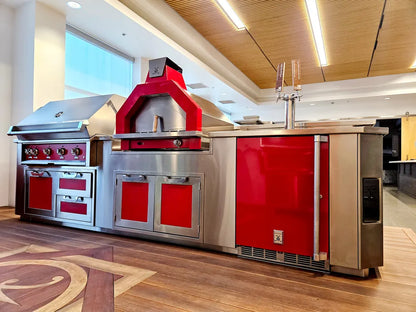 Hestan 12"Foot, With Grill, Outdoor Living Suite with Campania Pizza Oven™ with Beer Dispenser and Bar (SS Countertop) - GESDBC12