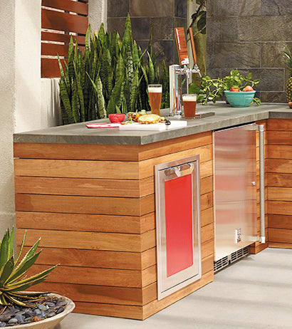 Hestan 24″ Left Hinged With Lock, Outdoor Double Faucet Beer Dispenser (Glass Door) - GFDSL242