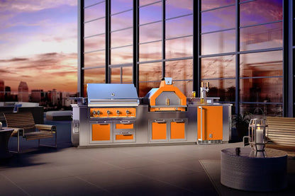 Hestan 12"Foot, With Grill, Outdoor Living Suite with Campania Pizza Oven™ with Beer Dispenser and Bar (SS Countertop) - GESDBC12