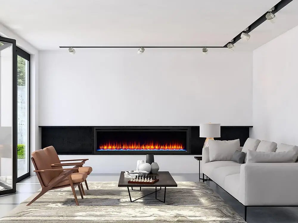 SimpliFire Built-In Electric Fireplace 72-in Allusion Platinum WM072