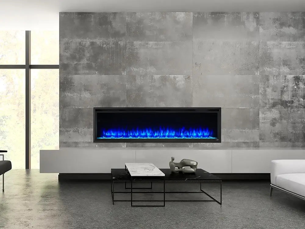 SimpliFire Built-In Electric Fireplace 72-in Allusion Platinum WM072